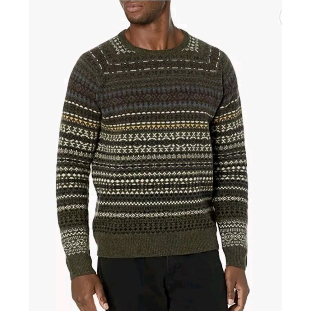 New Goodthreads 100% Lambs Wool Geo Fair Isle Soft Cozy Sweater Size XL